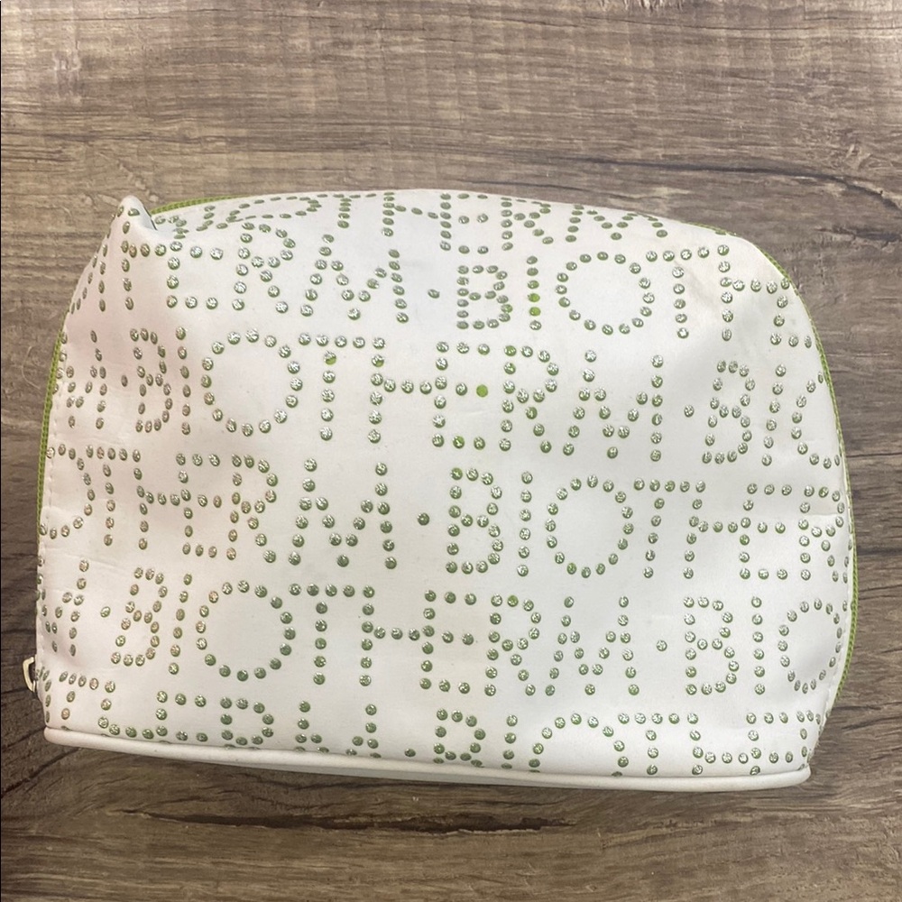 Green Polka Dot Cosmetic Bag
